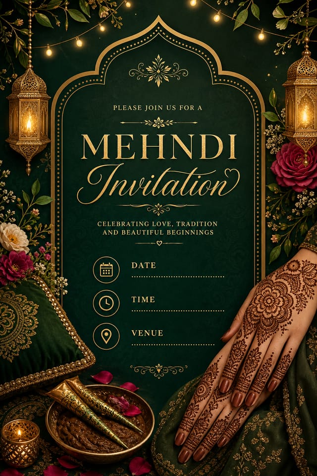 Mehndi Invitation — elegant style invitation card