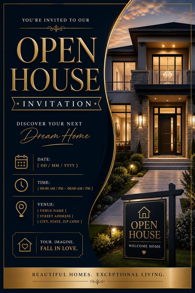 Open House Invitation — elegant style invitation card