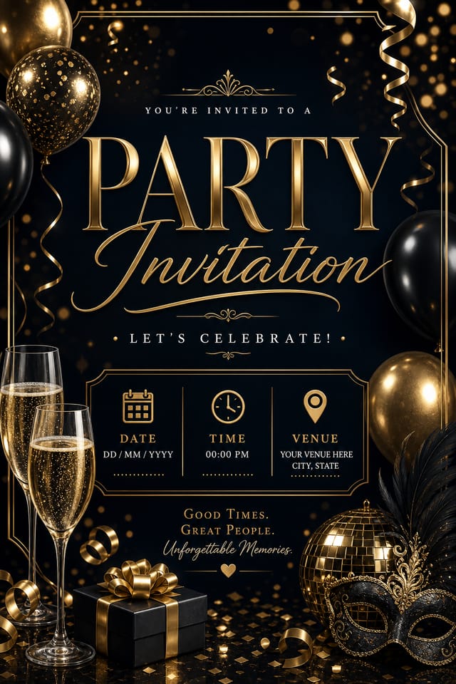 Party Invitation — elegant style invitation card