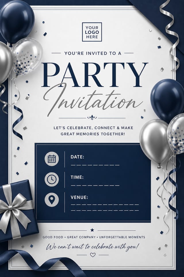 Party Invitation — corporate style invitation card