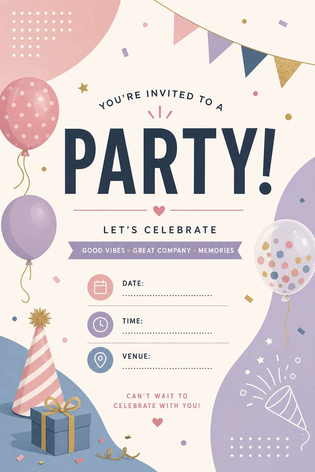 Party Invitation — modern style invitation card