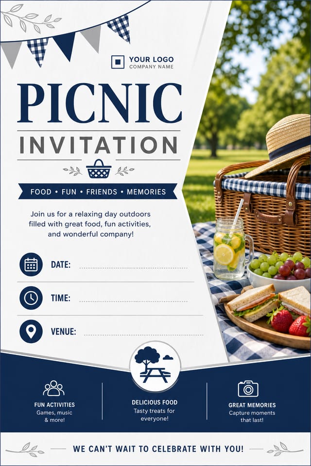 Picnic Invitation — corporate style invitation card