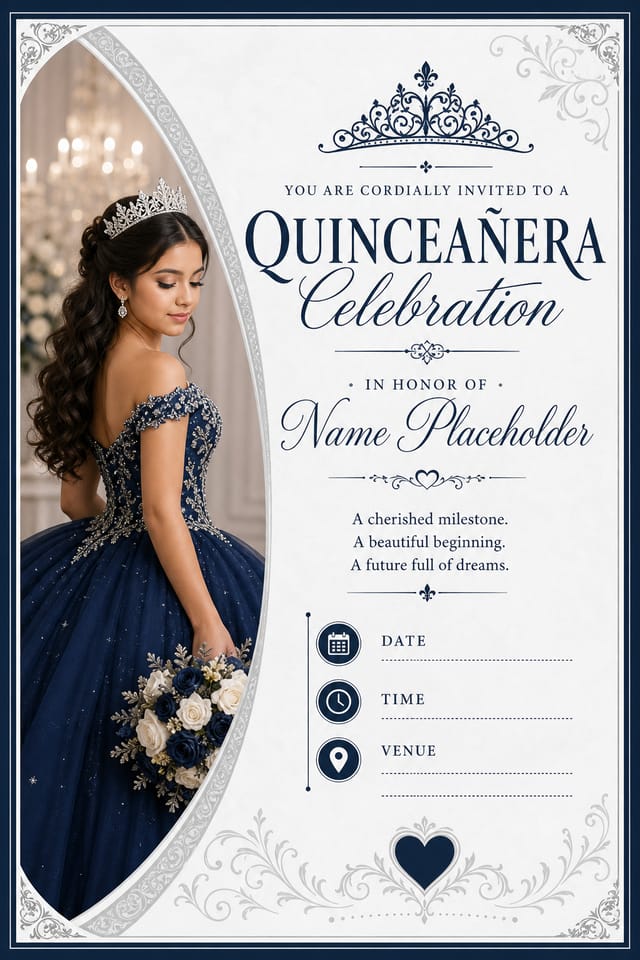 Quinceanera Invitation — corporate style invitation card