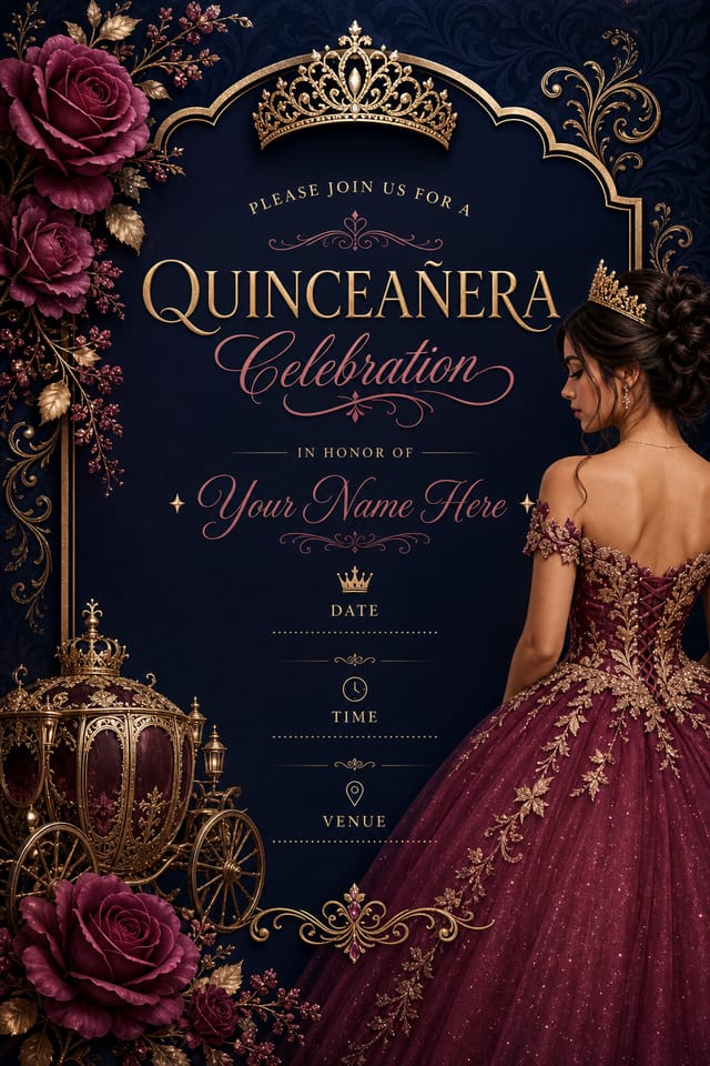Quinceanera Invitation — elegant style invitation card