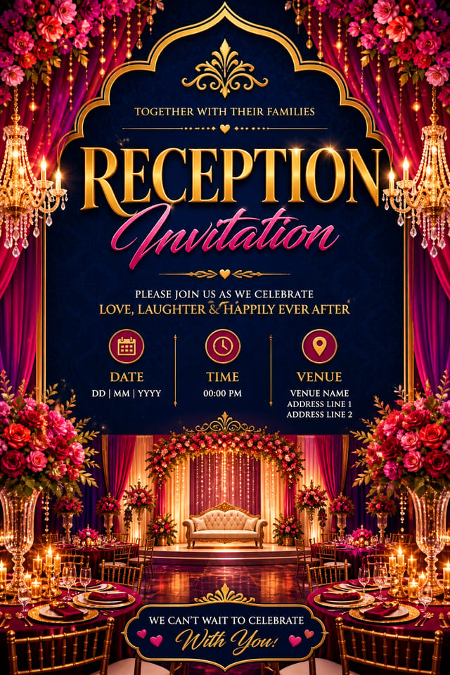 Reception Invitation — vibrant style invitation card
