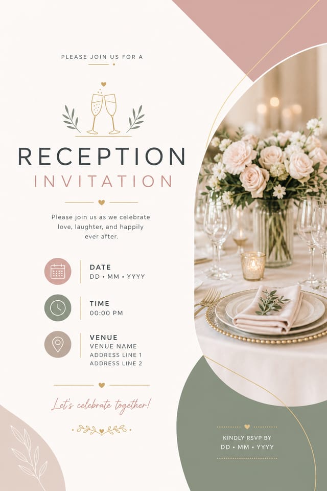 Reception Invitation — modern style invitation card