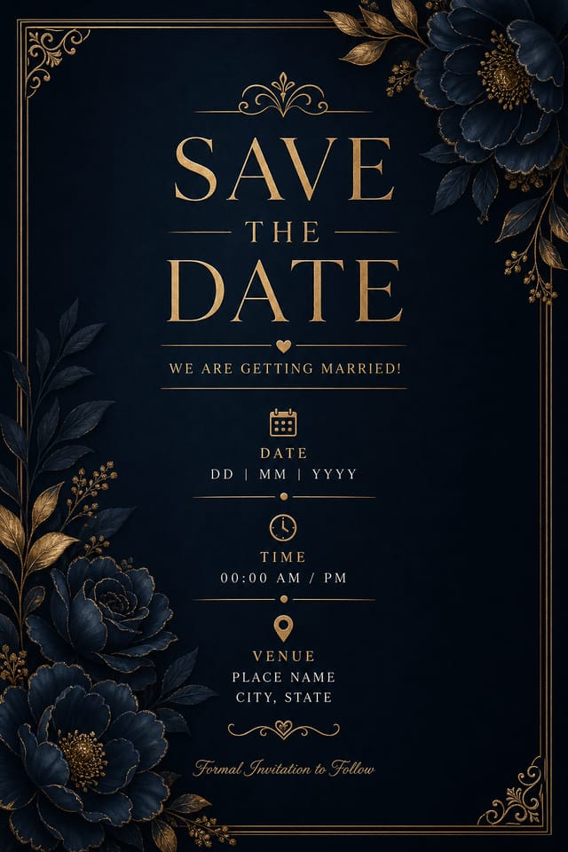 Save The Date Invitation — elegant style invitation card