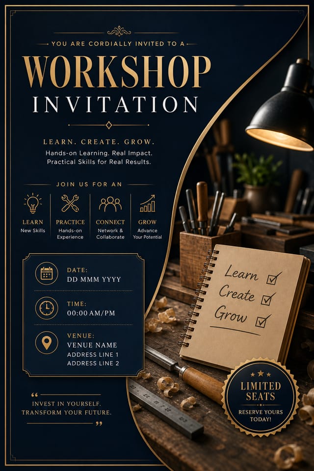 Workshop Invitation — elegant style invitation card