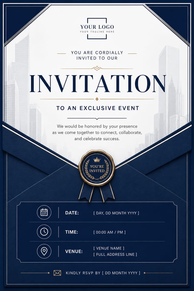 Invitation — corporate style invitation card