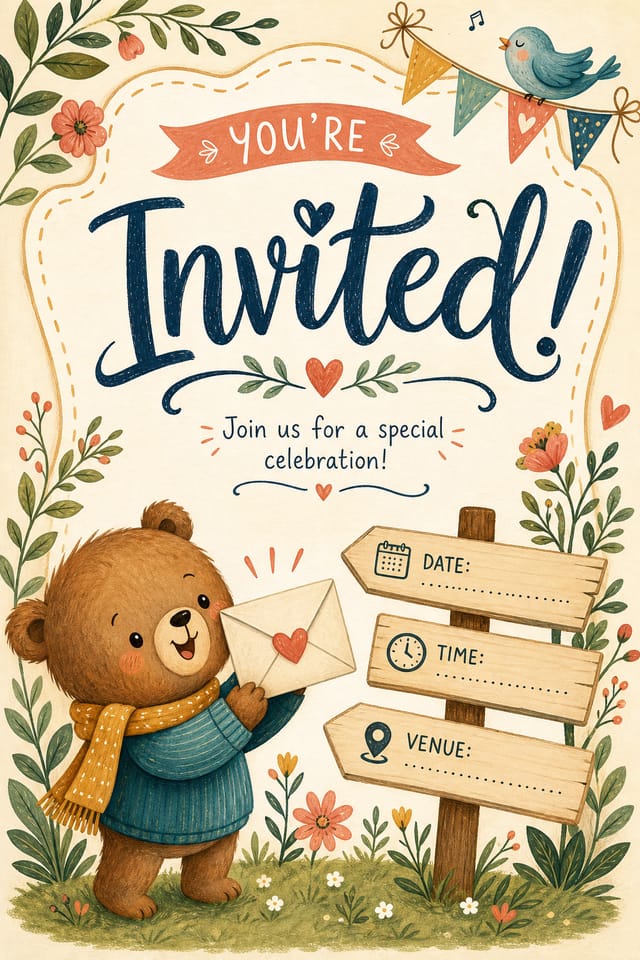 Invitation — illustration style invitation card