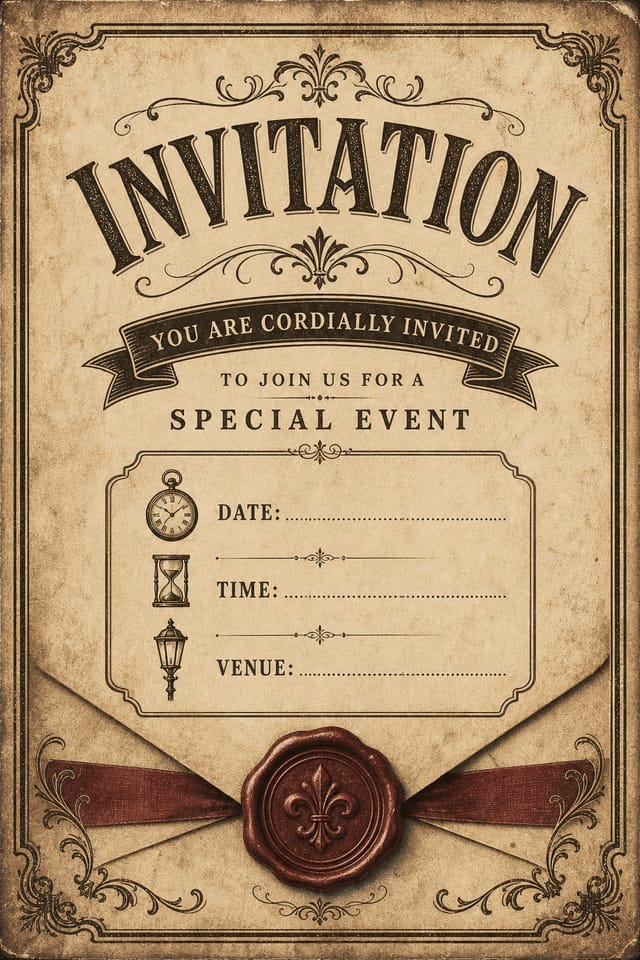 Invitation — vintage style invitation card