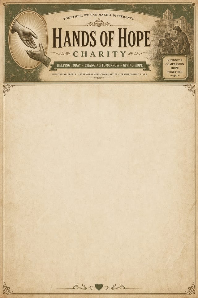 Charity Letterhead — vintage style letterhead