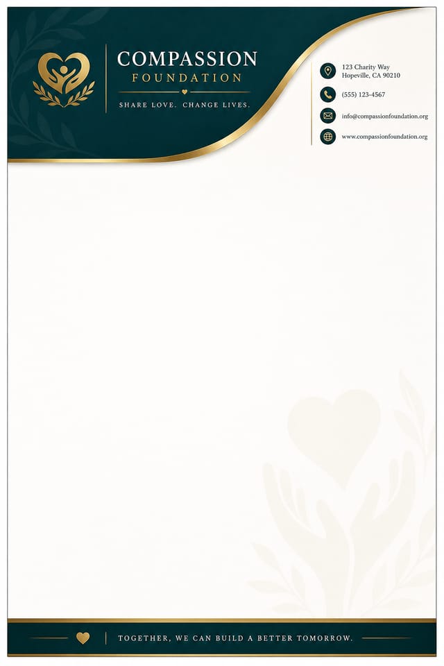 Charity Letterhead — elegant style letterhead