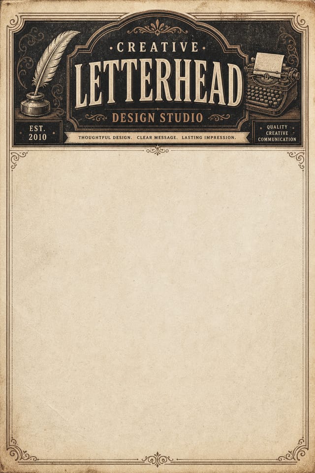 Creative Letterhead — vintage style letterhead