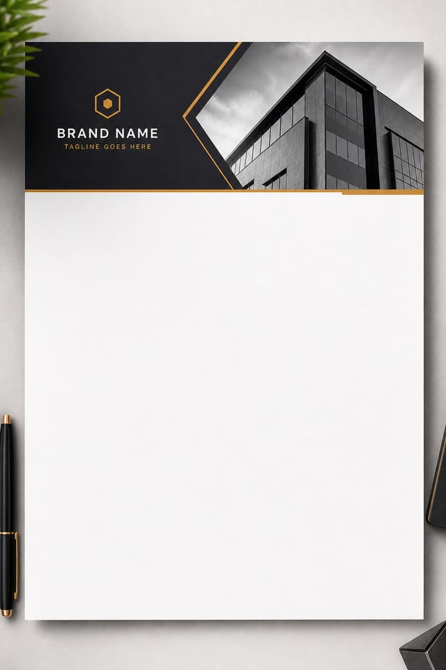 Graphic Design Letterhead — photo-realistic style letterhead