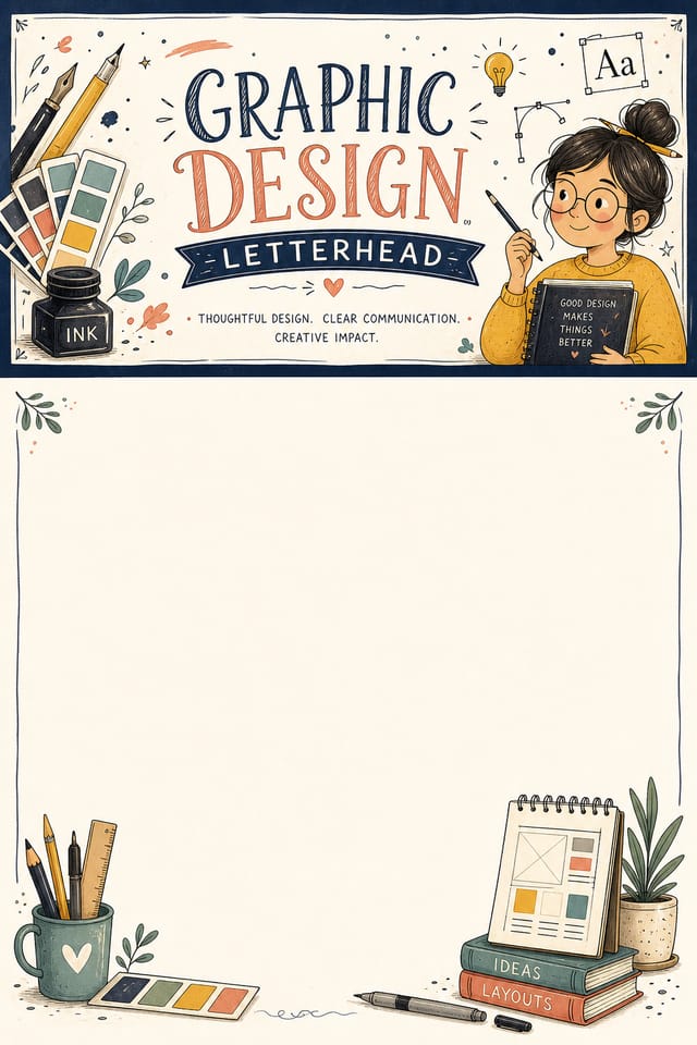 Graphic Design Letterhead — illustration style letterhead