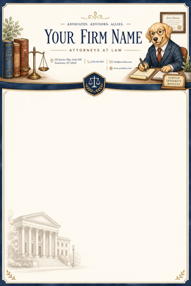Law Firm Letterhead — illustration style letterhead