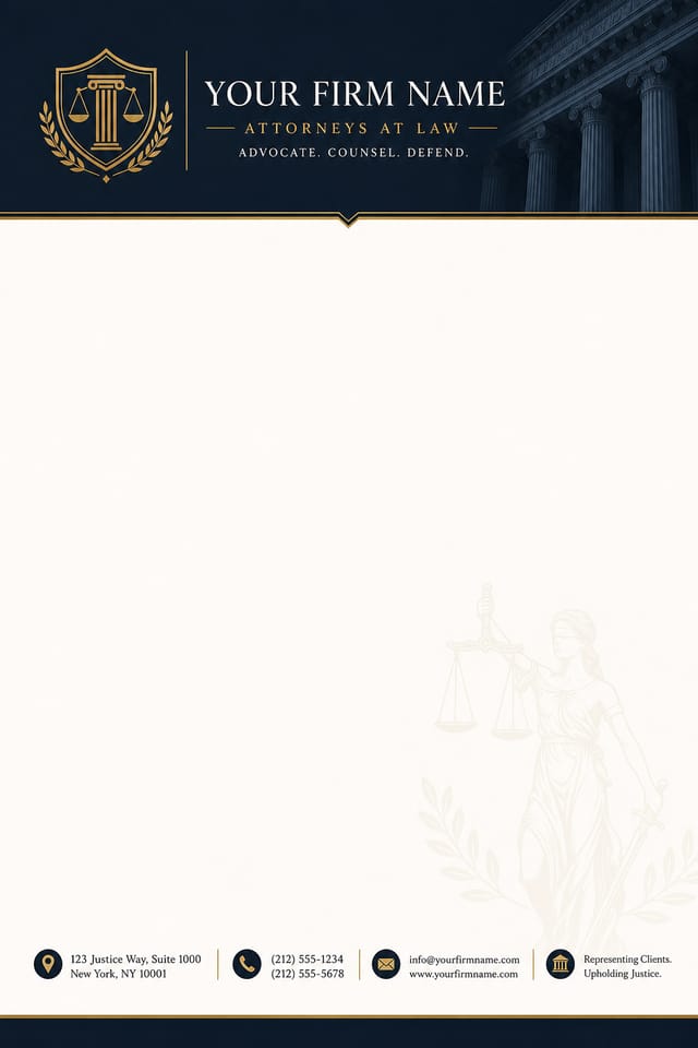 Law Firm Letterhead — elegant style letterhead