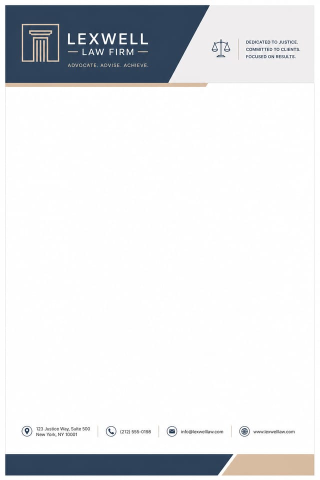 Law Firm Letterhead — modern style letterhead