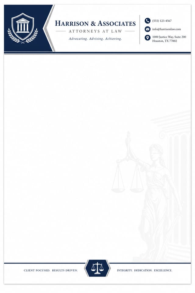 Law Firm Letterhead — corporate style letterhead