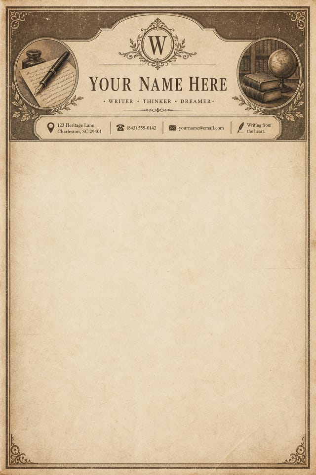 Personal Letterhead — vintage style letterhead