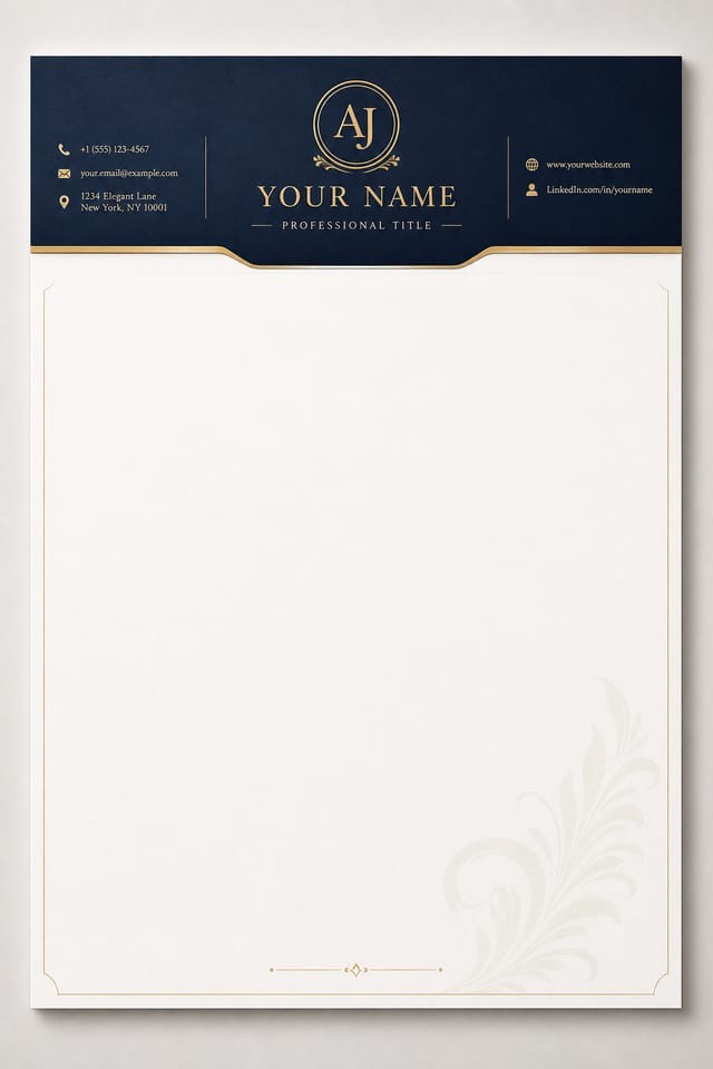 Personal Letterhead — elegant style letterhead