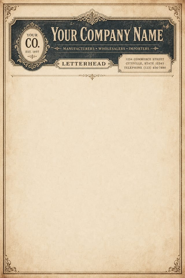 Membrete — vintage style letterhead