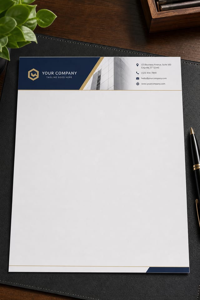 Membrete — photo-realistic style letterhead