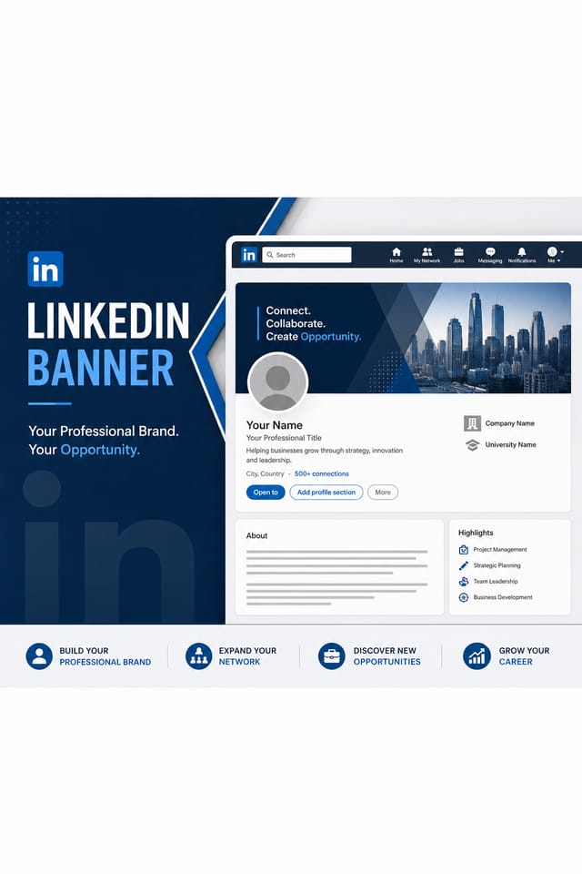 LinkedIn Banner — corporate style linkedin banner