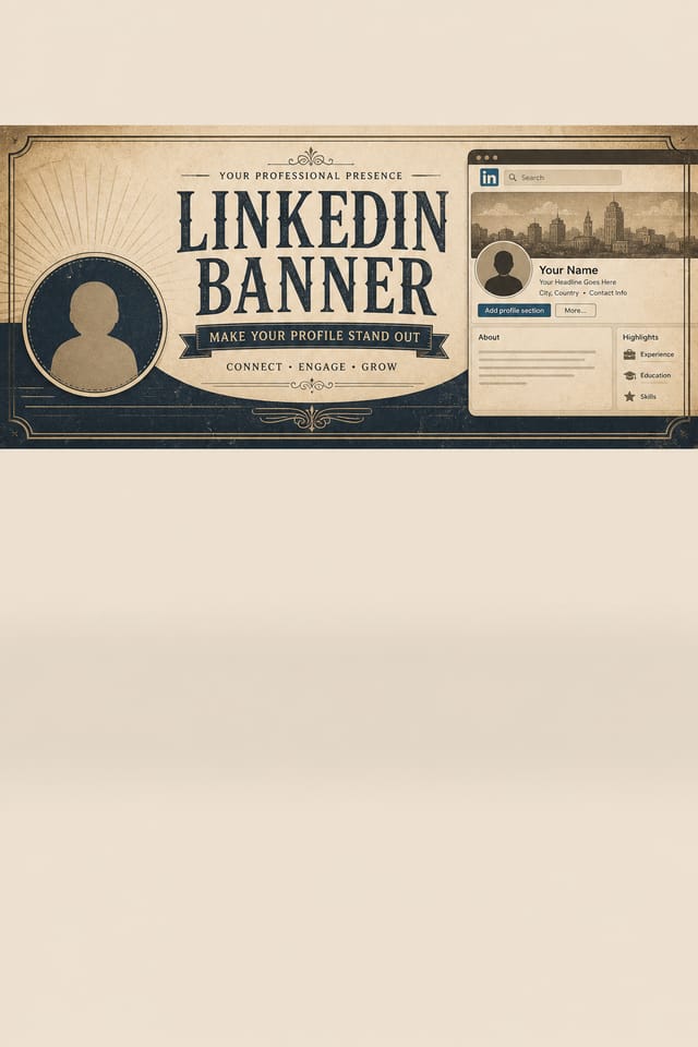 LinkedIn Banner — vintage style linkedin banner