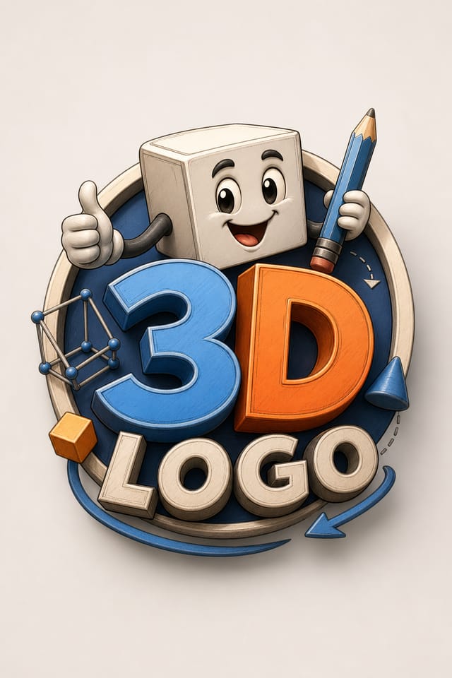 3D Logo — illustration style logo concept