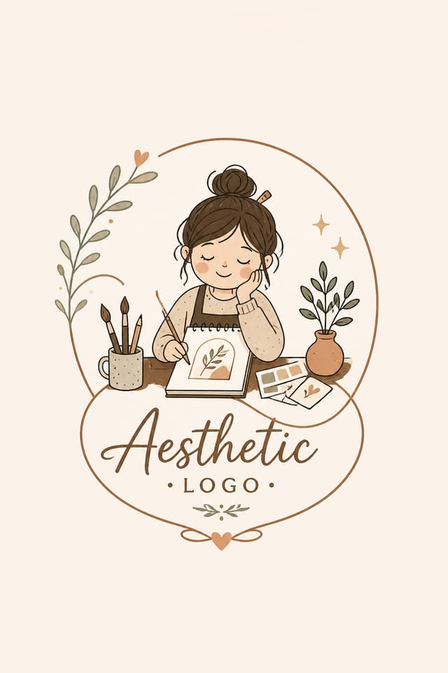 Aesthetic Logo — illustration style logo concept