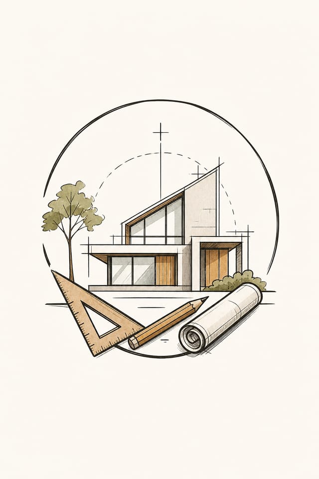 Architecture Logo — illustration style logo concept