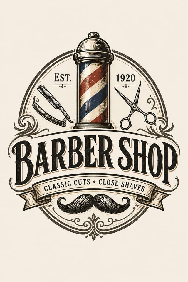 Barber Shop Logo — vintage style logo concept