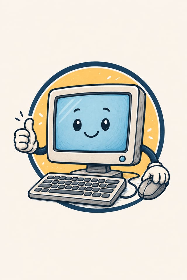 Computer Logo — illustration style logo concept