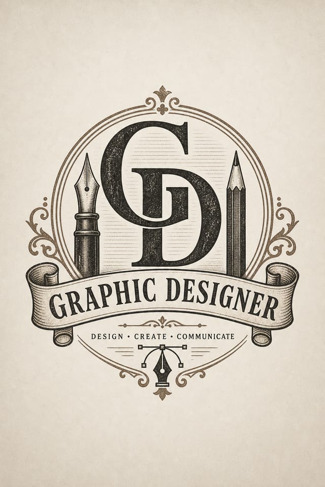 Grafikdesigner-Logo — vintage style logo concept