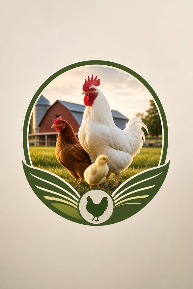 Poultry Farm Logo — photo-realistic style logo concept