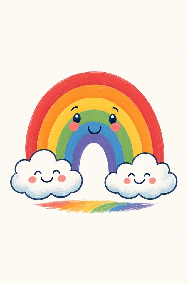 Rainbow Logo — illustration style logo concept