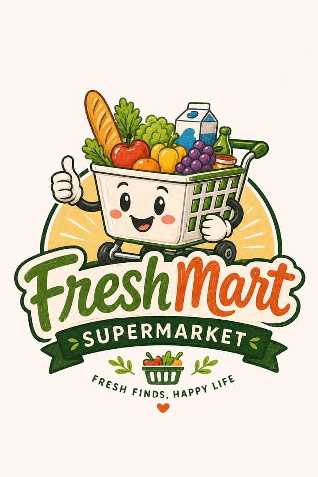 Supermarket Logo — illustration style logo concept