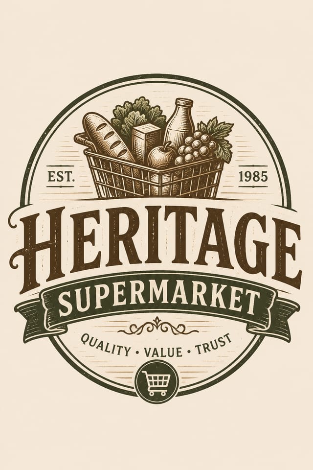 Supermarket Logo — vintage style logo concept