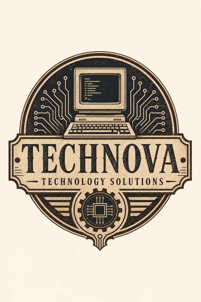 Technology Logo — vintage style logo concept