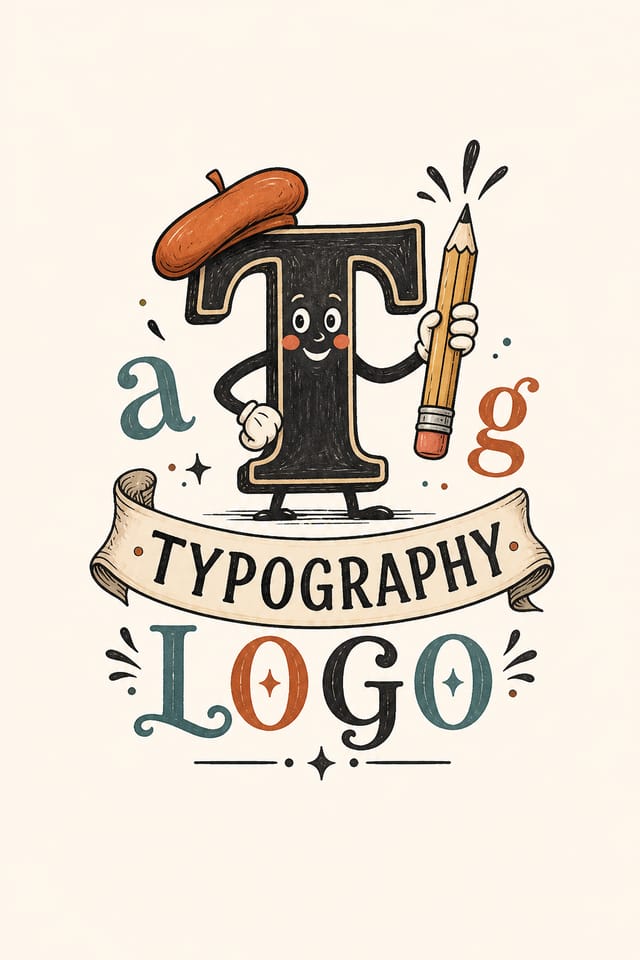 Typography Logo — illustration style logo concept