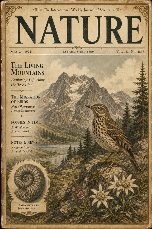 Nature Magazine Cover — vintage style magazine cover