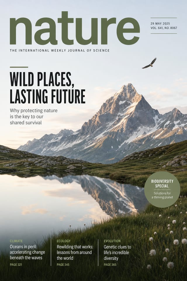 Nature Magazine Cover — modern style magazine cover