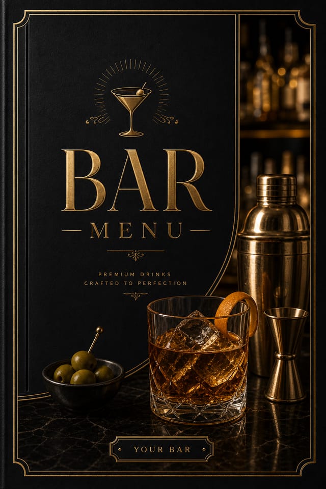 Bar Menu — elegant style menu cover