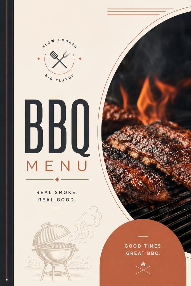 BBQ Menu — modern style menu cover