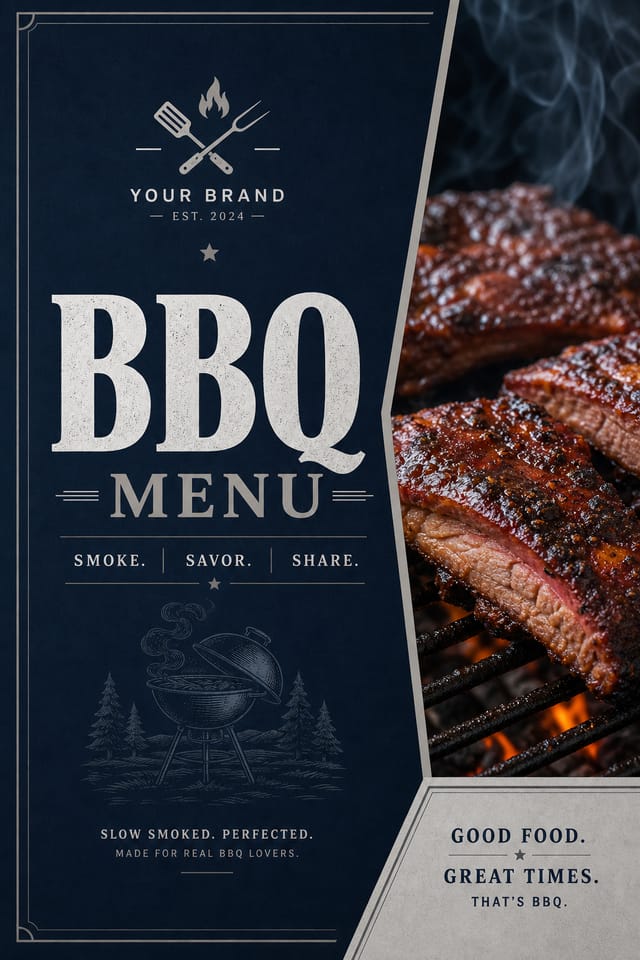 BBQ Menu — corporate style menu cover