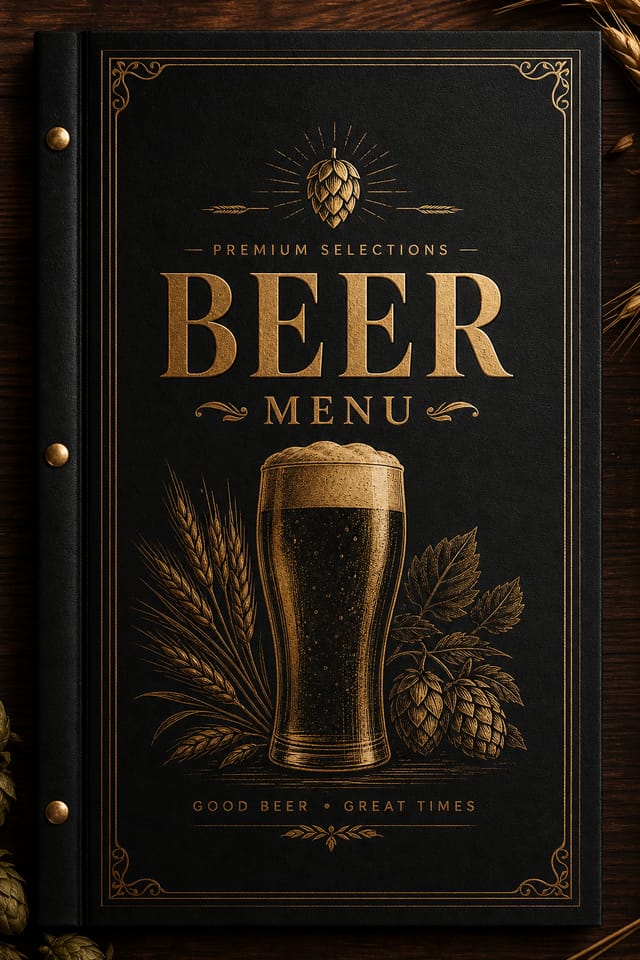 Beer Menu — elegant style menu cover