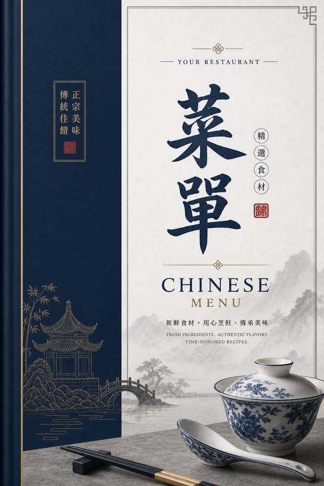 Chinese Menu — corporate style menu cover