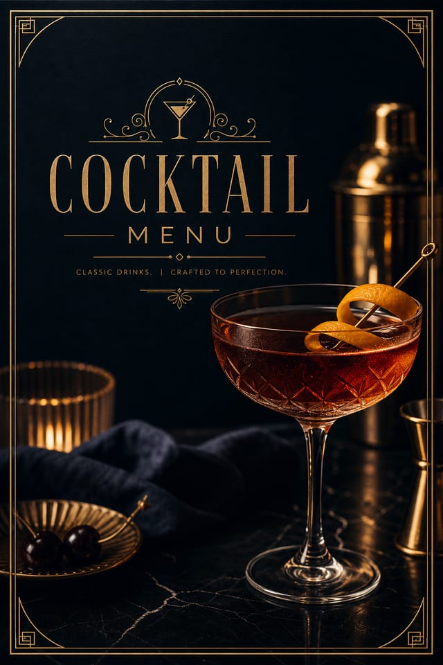Cocktail Menu — elegant style menu cover